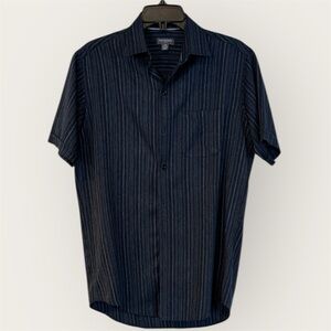 Van Heusen Women's Navy Pinstripe Button Down Shirt